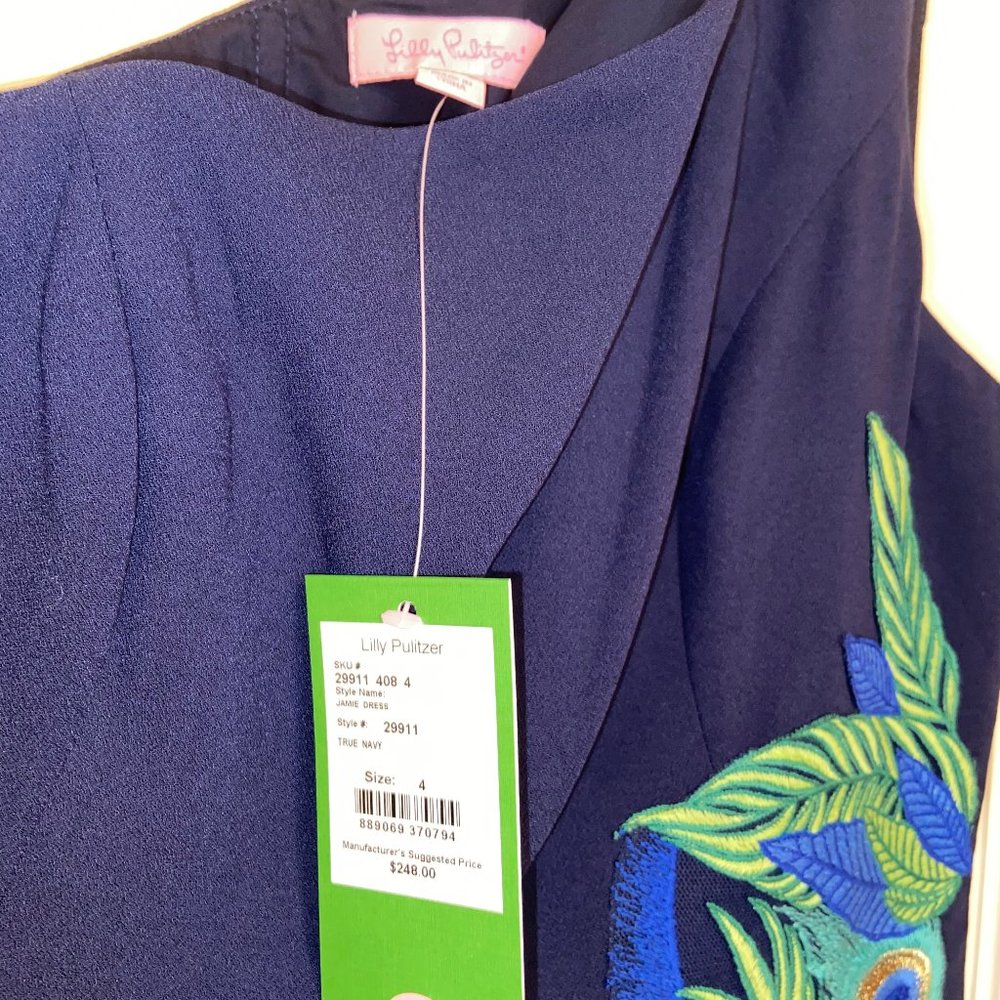 NWT Lilly Pulitzer Jamie Dress Peacock Embroidery - Picture 4 of 4